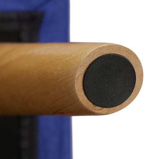Bank mit Stauraum - 39,5 x 79,5 x 39,5 cm - Kissen - Holzbeine - Flurbank - blau