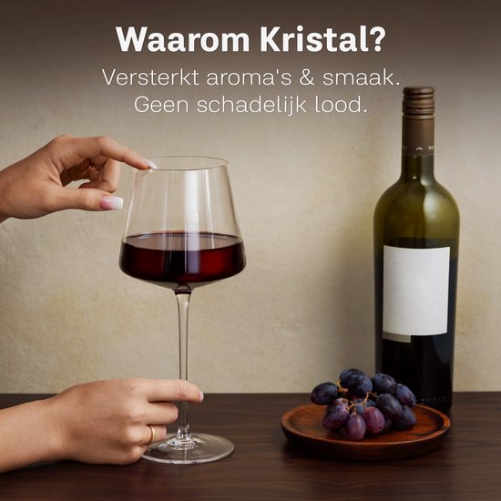 BarDeluxe® Weingläser Rotwein - Luxusgeschenk - Kristallweinglas 640ml - Rotweingläser Kristall - Handgemacht - Perfekt für Bar oder Diner