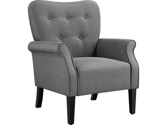 Relaxsessel 611622 – 74 x 72 x 94 cm – Dunkelgrau – Holzbeine