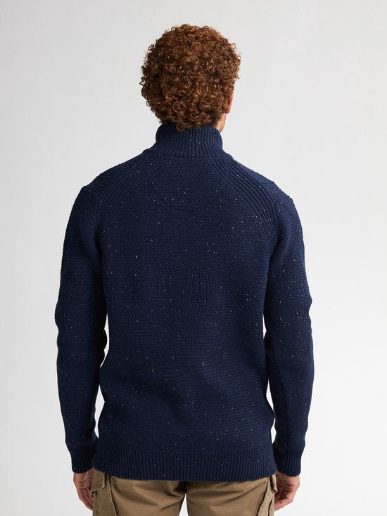 Petrol Industries – Herren-Pullover „Buffalo“ mit Melange-Muster – Blau – Größe S
