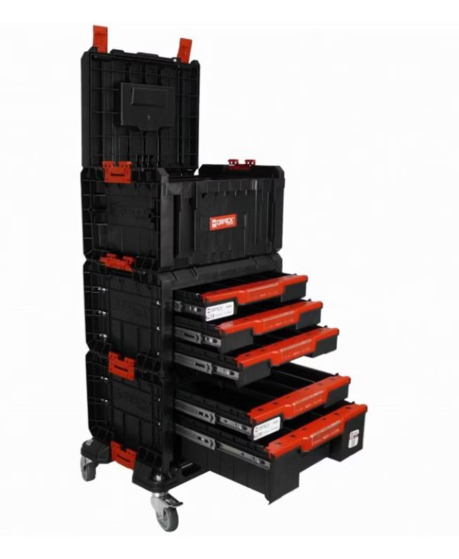 Qbrick System Pro Schubladenset auf Rädern - 2 Schubladenfächer - 61 x 44 x 33 cm - Schwarz