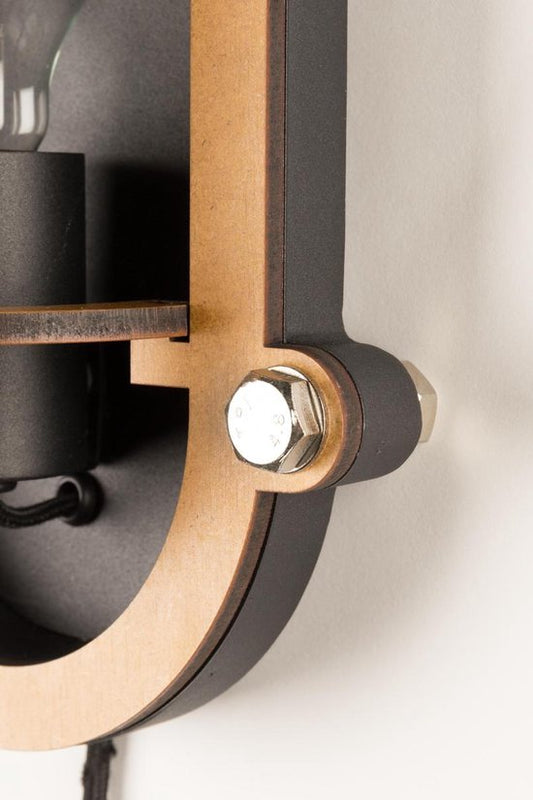 Zuiver Wandleuchte Ovalform schwarzes Aluminium - 28x28x18cm - 220V