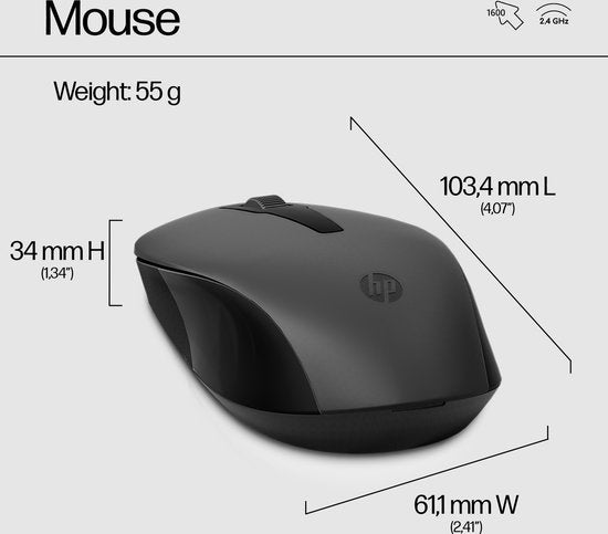 HP 330 – Kabellose Tastatur und Maus – QWERTY – Schwarz