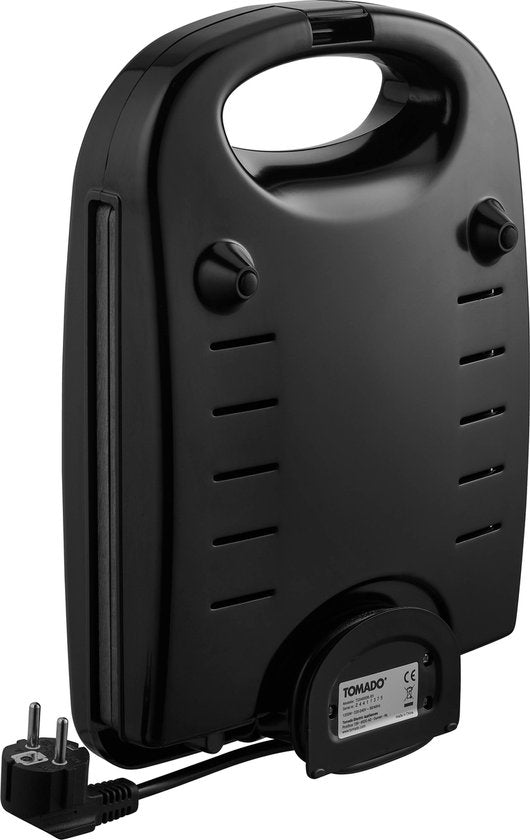 Tomado TGS4000B - XXL-Sandwicheisen - 4 getoastete Sandwiches - Toaster - Panini-Grill - PFAS frei - 1200W - Schwarz