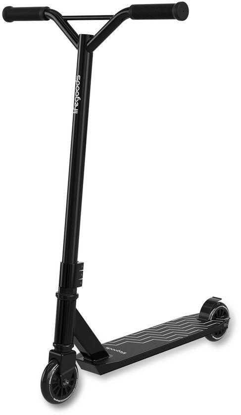 LifeGoods Stuntstep Fly X - 6+ Jahre - Schritt für Kinder - Jungen/Mädchen - 100mm - 100KG - Schwarz/Weiß