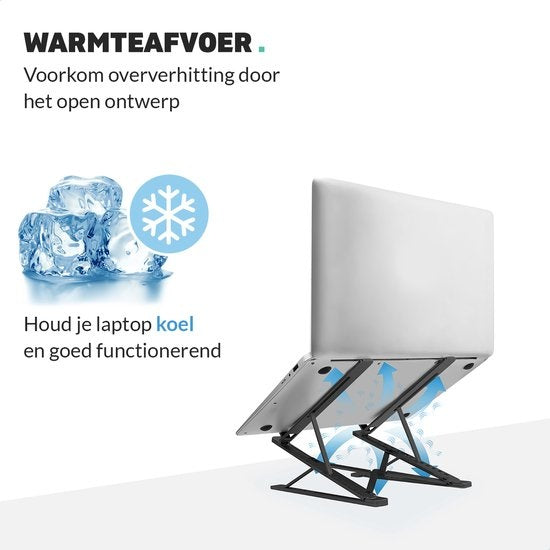 LURKÂ® Laptop-Ständer verstellbar - Ergonomischer Laptop-Halter - klappbar - Notebook/Buch/Tablet - Aluminium - 11 bis 17 Zoll - Schwarz