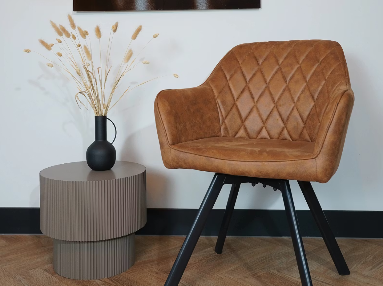 Furniture31 Brione Drehbare Esszimmerstühle - 2 Stück - Farbe Cognac