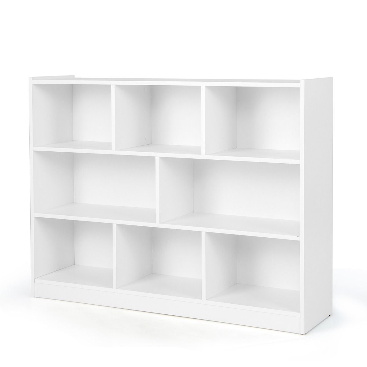 Coast Kinderbücherschrank – 3 Ebenen – 8 Einlegeböden – weiß – 122 x 32 x 93 cm