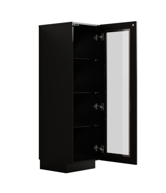 VDD Home Vitrine mit Glastür – Schwarz – 37 x 39,5 x 120,5 cm