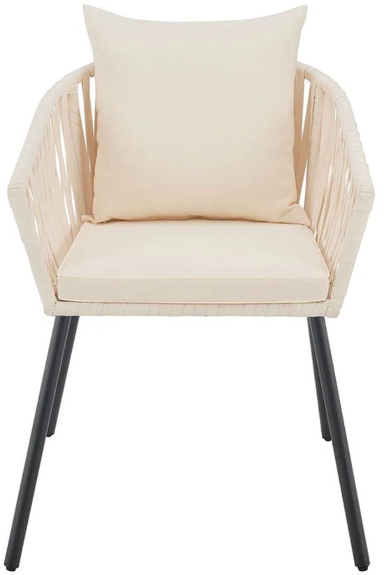 Juskys - Seilstühle - 2er Set - Inkl. Sitz- und Rückenkissen - Beige