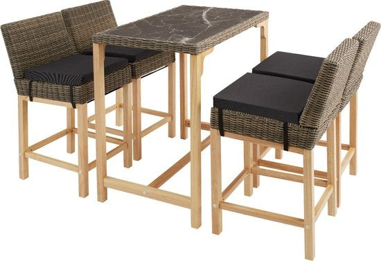 tectake - Barhocker Latina aus Korbgeflecht - Hochstuhl - Hocker - Küchenhocker - natur - 404801 - Poly-Rattan