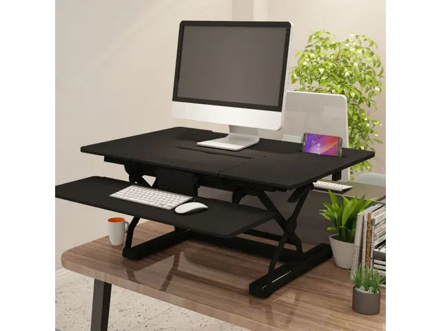 V7 Sit Stand Workstation Verstellbar Schwarz