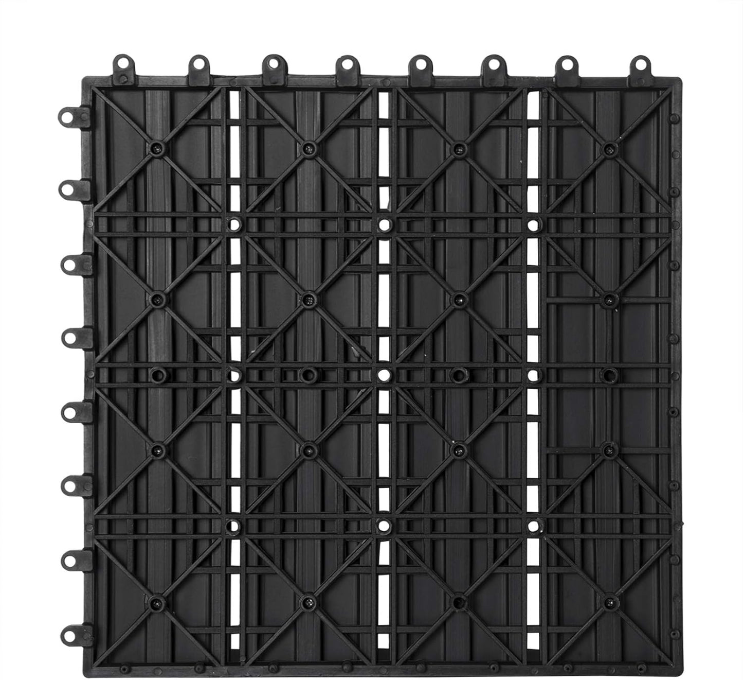 Woltu WPC Terra-Fliesen 30x30 cm - Anthrazit - Klick-System - 22 Stück (2 m²)