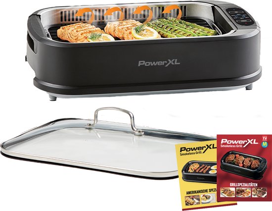 PowerXL Smokeless Grill - Elektrogrill - Rauch- & geruchloses Grillvergnügen - Grill- & Aromafunktion - Antihaftbeschichtung - 1500 Watt