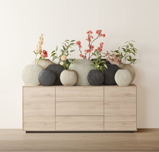 Light & Living Vase Mashaba – Sand – 50 x 20,5 x 45,5 cm – Kunststoff – Modern – Blumenvase – Wohnaccessoire – Dekorative Vase für das Wohn- oder Schlafzimmer