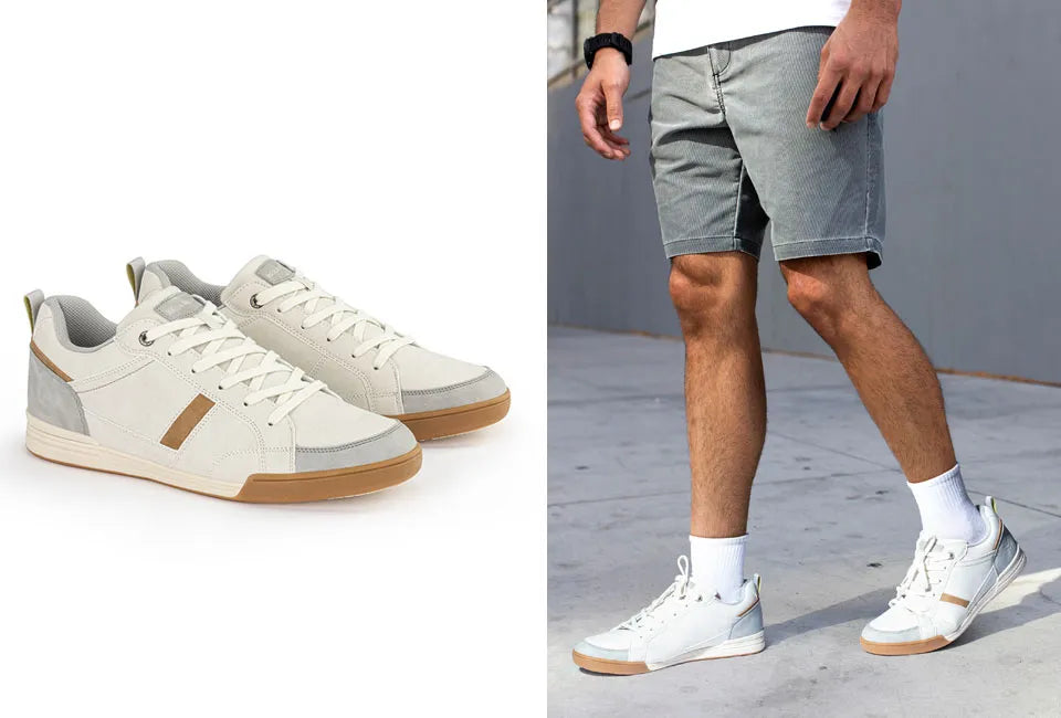 Milanoro Herren Sneakers Off White - PU Leder, TPR Sohle, Größe 43, Bequeme & stylische Schuhe