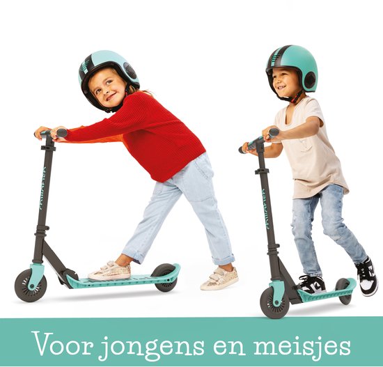 Chillafish Kinder-Tretroller für Jungen und Mädchen ab 5 Jahren mit Fußbremse – Blau-Grün – Tretroller mit verstellbarem Lenker – Zusammenklappbar und leicht, mit ABEC-5-Rädern – Modell Flexxi