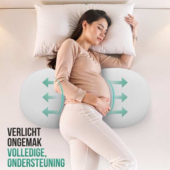 Avalo Schwangerschaftskissen W-Shape - Memory Foam - Seitenschläferkissen Erwachsene - Verstellbarer Keil - Bauch-, Rücken- & Beinunterstützung - Stillkissen - Körperkissen - Waschbarer Bezug