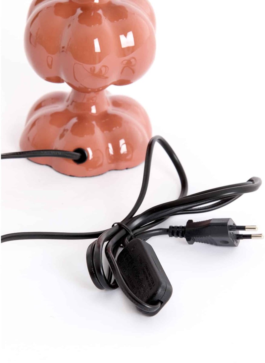 Light & Living Tischleuchte Caldas Ø10x38 cm - Orangefarbener Lampenfuß für Wohnzimmer & Schlafzimmer