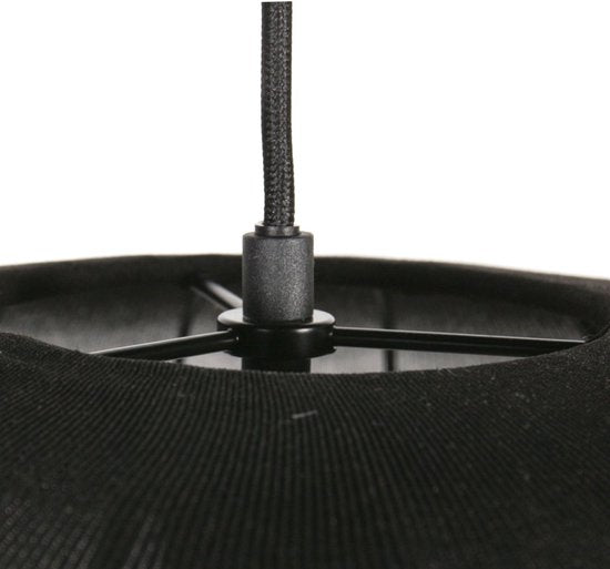 Anne Lighting – Hängeleuchte – Sable – schwarz – Leinen und Metall – Ø 55 cm – E27 – 4192ZW