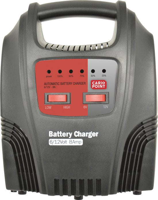 Carpoint Auto-Batterieladegerät 8 A, 6–12 Volt – Batterieladegerät für Auto oder Motorrad