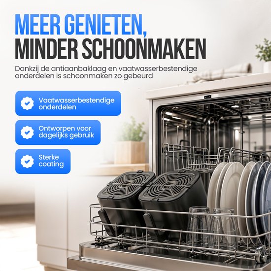 Strex Airfryer mit zwei Körben, 11 l, XXL-Heißluftfritteuse, 2500 W – Airfryer mit 2 Körben – Dual Basket – 13 Kochprogramme – Große vertikale Airfryer für die ganze Familie