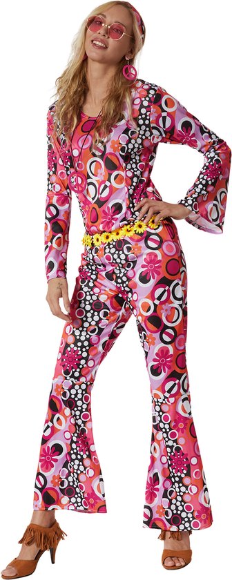 dressforfun - Damenkostüm Hippie Flowerpower - XXL - Kostüm Karneval - Halloween - Verkleiden - Partykleidung - Karnevalskleidung - Partykleidung