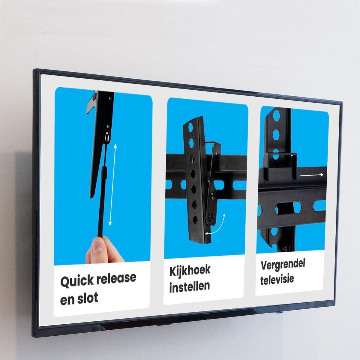 Auronic TV-Halterung - neigbar - 32 bis 70 Zoll - bis zu 60 KG - Schwarz