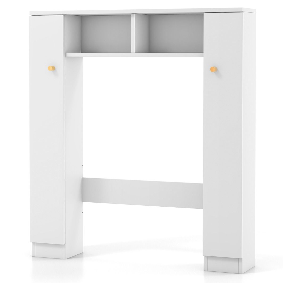 Coast Toilettenkabinett - 2 Türen - 2 offene Fächer - verstellbare Einlegeböden - 18 x 87,5 x 98 cm - Weiß