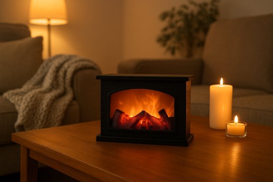 Ceruzo Led Atmosphären-Kamin - H20x12x28 cm- Offener Mini-Kamin Laterne