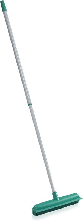 Leifheit Classic Suprabezem – Gummibesen mit Teleskopstiel – Stiellänge 80–140 cm – Kehrbreite 35 cm