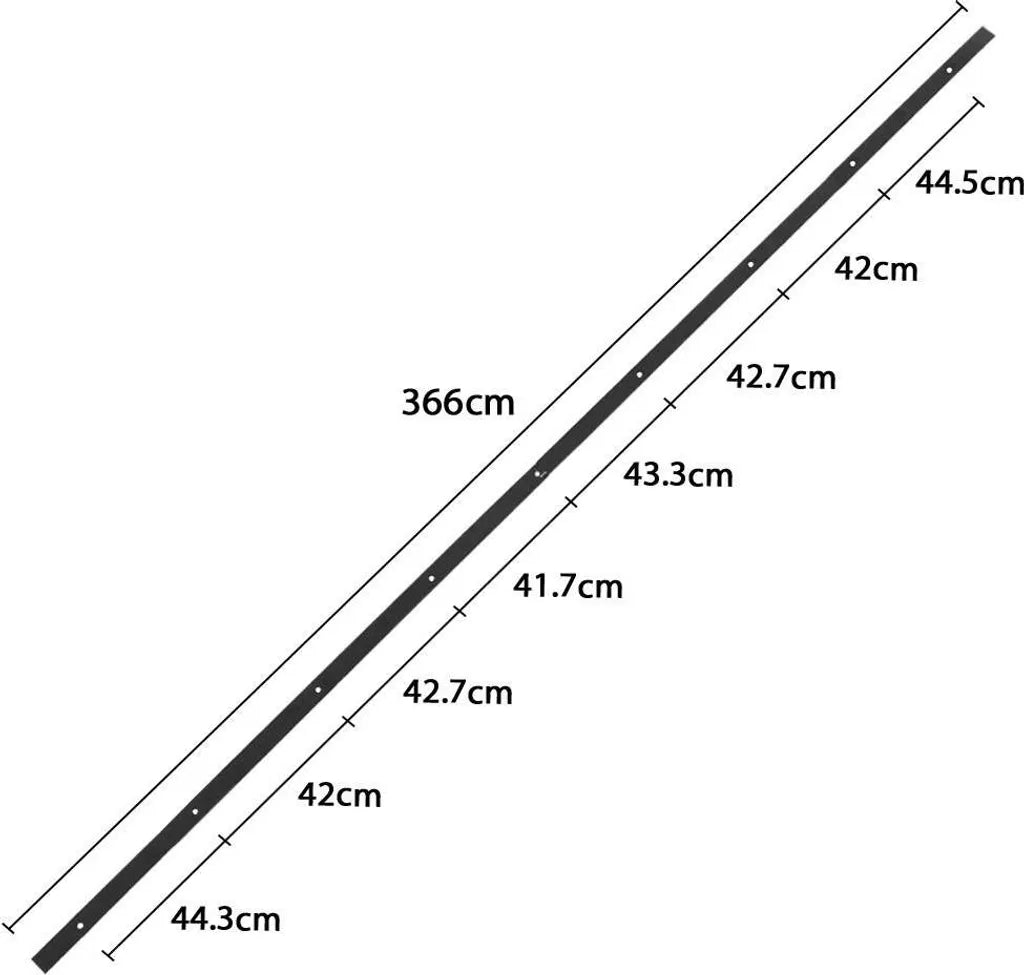 Yaheetech Schiebetürsystem 366 cm mit Montageset, Schwarz