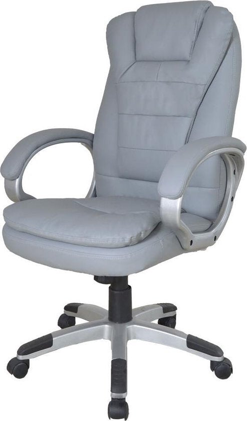Drehstuhl - Chefsessel - ergonomisch verstellbar - extra dick gepolstert - grau