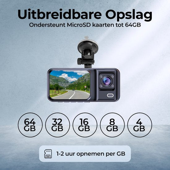 Denver Dashcam - Dashcam für Auto - Front- und Innenraumkamera - Full HD - 120° Weitwinkel - Schleifenaufzeichnung - G-Sensor - CCT2500