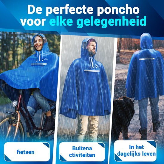 Nextcover Regenponcho – AquaShield 2.0 – Winddicht – Wasserdicht – Unisex