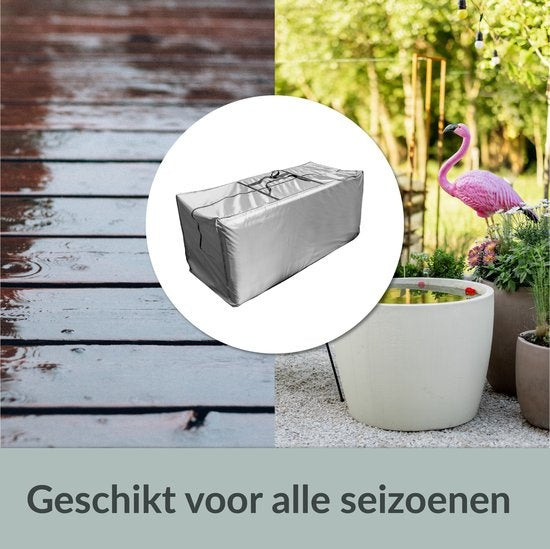 Chefarone Schutzhülle Gartenkissen - Extra Groß 60x175 cm - Aufbewahrungshülle Gartenmöbel, Lounge Set und Liege - Kissenbeutel für Lounge Kissen - Gartenkissenhülle Wasserdicht - Wetterfest - UV Schutz - Grau