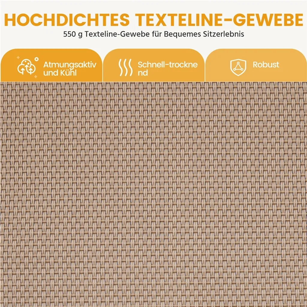 Yaheetech 2er-Set Zero-Gravity-Liegestühle – Beige – Zusammenklappbare Liegestühle mit Kopfkissen und Getränkehalter