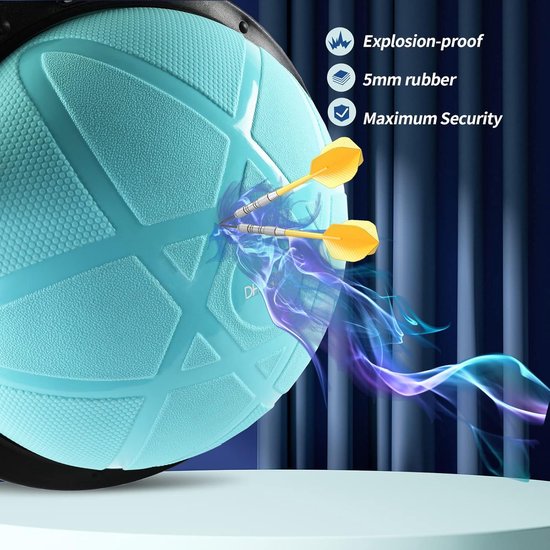 DH FitLife Balanceball, Yoga-Balancetrainer, Durchmesser 60 x 22 cm, belastbar bis 200 kg, halber Gymnastikball, Fitness-Balanceboard, Gleichgewichtsbrett mit Pumpe und 2 Fitnessbändern
