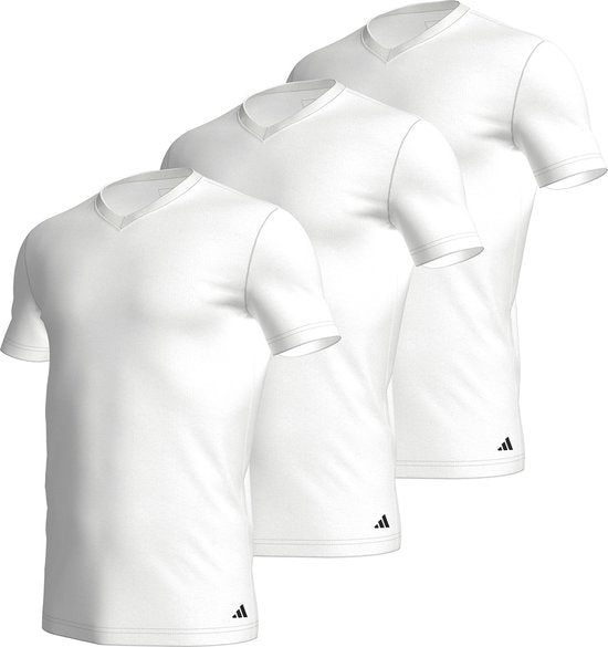 Adidas Sportswear – Active Core Cotton – T-Shirts mit V-Ausschnitt – Herren-Unterhemd – Weiß - Größe XL