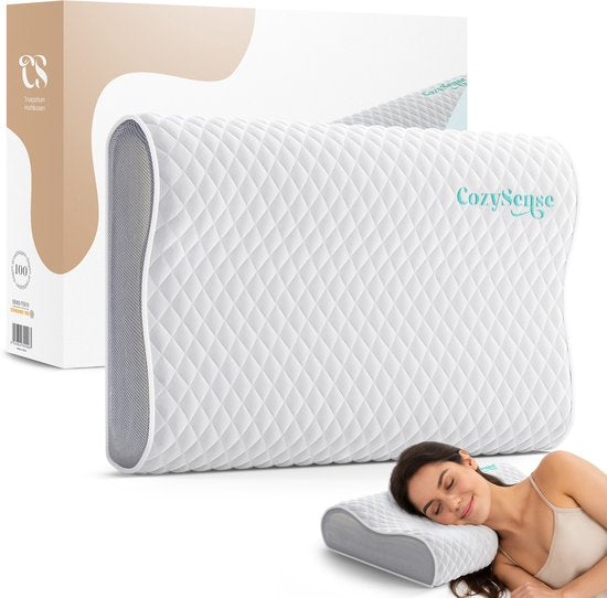 CozySense® Kopfkissen - Orthopädisches Kopfkissen - Ergonomisches Kopfkissen - Memory Foam gegen Nackenschmerzen - Inkl.