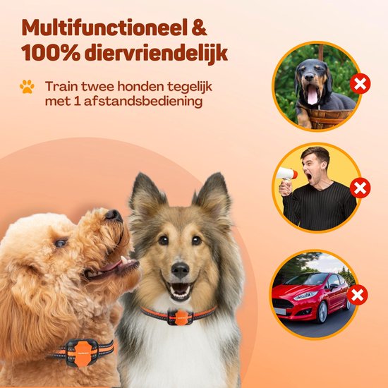 Vulpes Goods® - Anti-Bell-Halsband Pro mit Fernbedienung - Anti-Bell-Gerät - 3-in-1-Trainingshalsband - kein Schock - Erziehungshalsband für kleine & große Hunde - wasserdicht - wiederaufladbar - Vibration & Audio