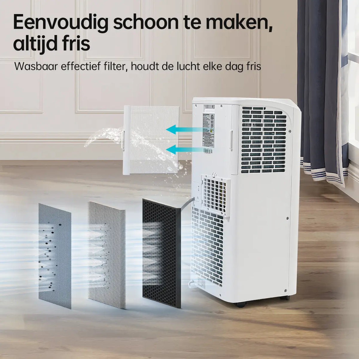 Humhold Mobile Klimaanlage 9000 BTU – 3-in-1: Kühlen, Entfeuchten und Belüften – bis zu 33 m²