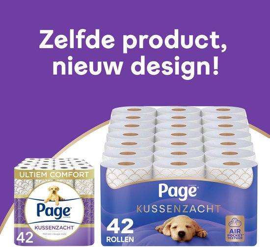 Page® Toilettenpapier – Kissenweiches Toilettenpapier – 42 Rollen – Ultimativer Komfort – Vorteilspackung