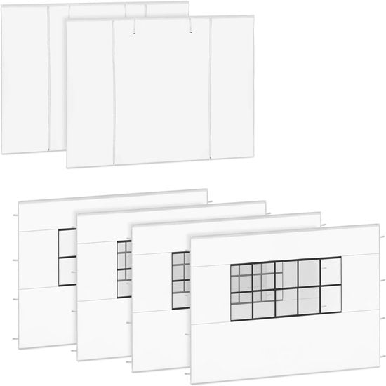 VONROC Seitenwand-Set – 6 x 3 m – 6 Stück – Für 2 x Premium-Partyzelt PT501XX | Weiß