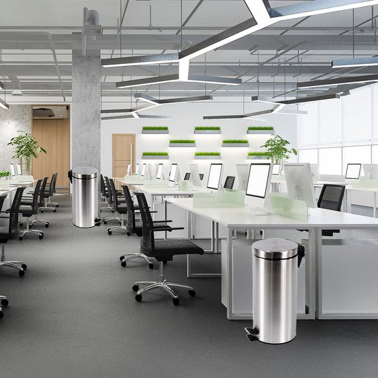 BRASQ Treteimer 30 Liter - Edelstahl - PB130 - Mülleimer mit herausnehmbarem Treteimer - Mülleimer - Abfalleimer - Abfalleimer