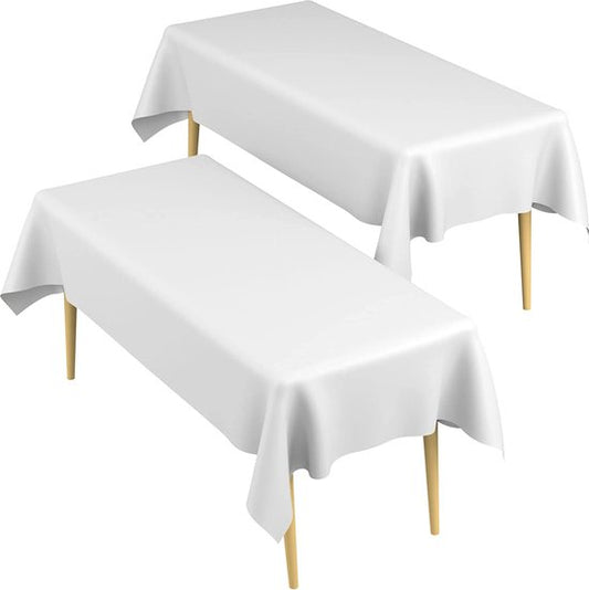 Partizzle 2x Plastik Einweg-Tischdecke - Braut zu sein Dekorationen - Weihnachten Hochzeit Hochzeit Dekoration - Geburtstag - Weiß - 274 x 137 cm