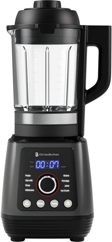 KitchenBrothers Blender - Thermoblender - 1.75L - Kochfunktion - 700+1000W - Smoothie Maker - Ice Crusher - Schwarz