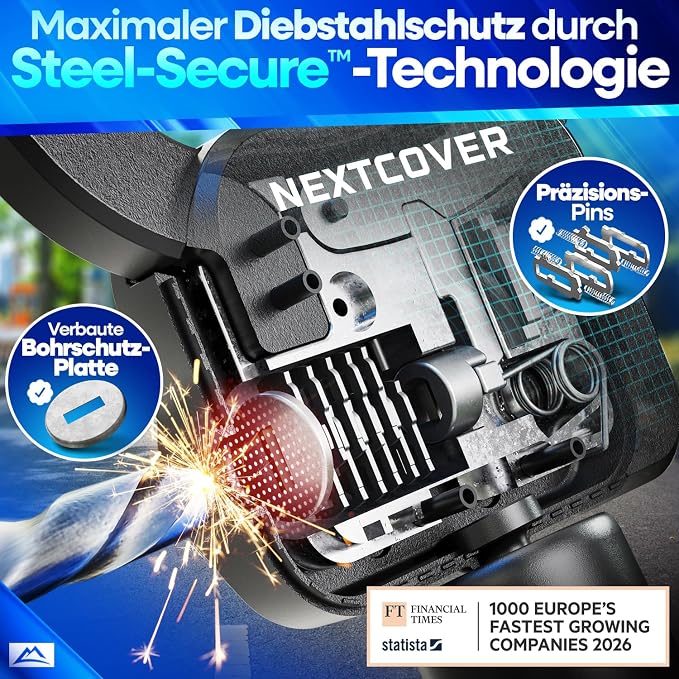 NEXTCOVER E-Scooter-Schloss – Handfessel-Schloss – 90 cm – 3 Schlüssel – wetterfest