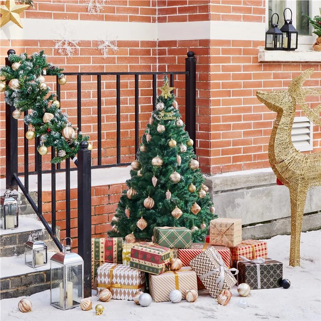 Yaheetech Kunstweihnachtsbaum 124 cm mit klappbarem Ständer, grün