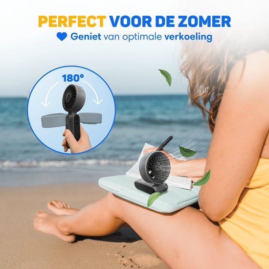 Vulpes Goods® Tech - Handventilator PRO 3in1 - USB Wiederaufladbar & Tragbar - Halsventilator - 14h Kühlung